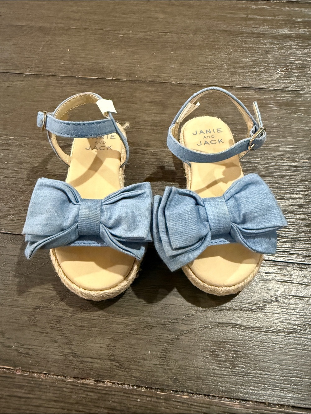 Janie and Jack Denim Blue Bow Espadrille Sandals
